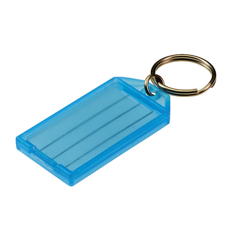 Lucky Line Key Tag with Flap,Split Ring & Paper Insert for Labeling, Key Organization & Identification, 10-Pack, Blue (6053010) - Image 2